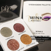 WINK-2 Metallic Glam Eyeshadow Palette – Gold, Plum & Silver Pop
